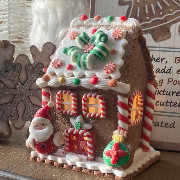 Accents | New Christmas Holiday Lighted Clay Gingerbread Winter Cottage ...
